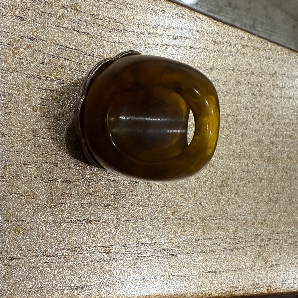 Brown And Silver Statement Ring - image 4